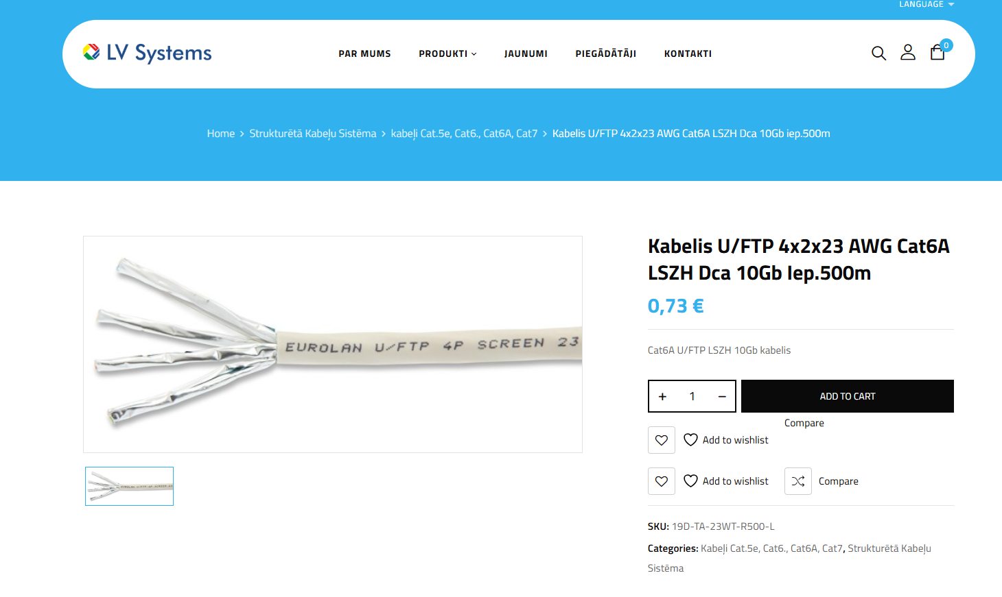 Szczegóły produktu z zaimportowanymi danymi Excela
